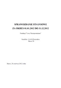 Sprawozdanie finansowe fundacji 2012