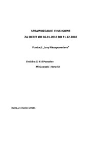 Sprawozdanie finansowe fundacji 2010
